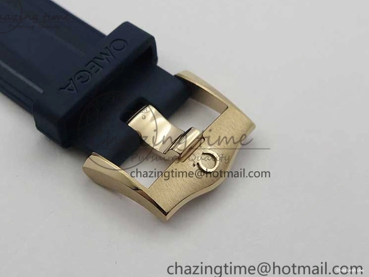 0411 2018 Seamaster Diver 300M RG Blue Ceramic VSF 1:1 Best Edition Blue Dial on Blue Rubber Strap A WeatherProof 7914